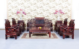 客厅系列精品展示 红木家具厂匠心打造，与家用电器巧妙融合